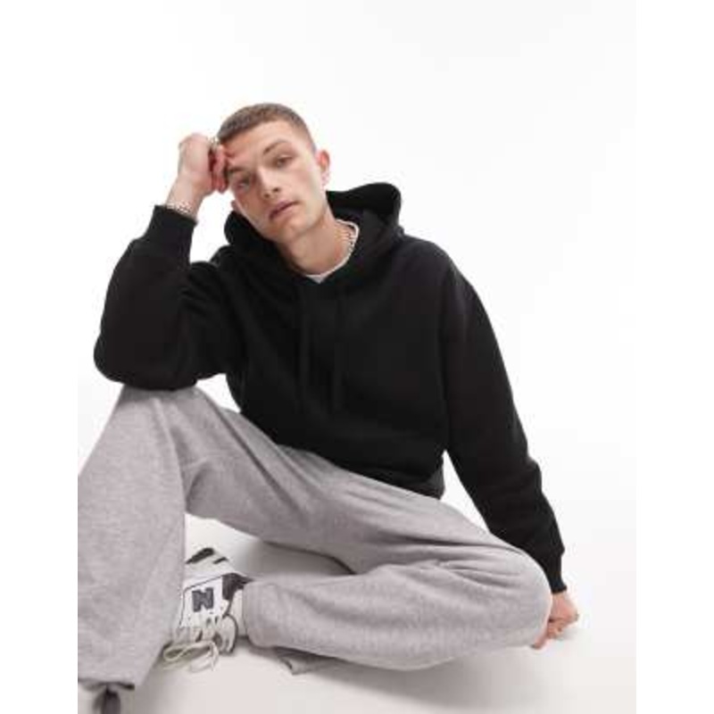 Topman oversized hoodie in black