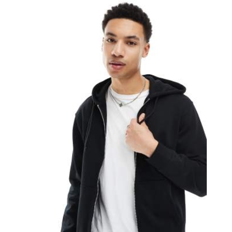 Weekday Standard Zip Hoodie in black
