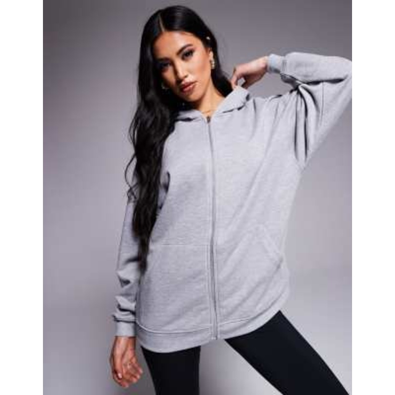 4505 quick dry heavyweight zip up training hoodie in gray heather