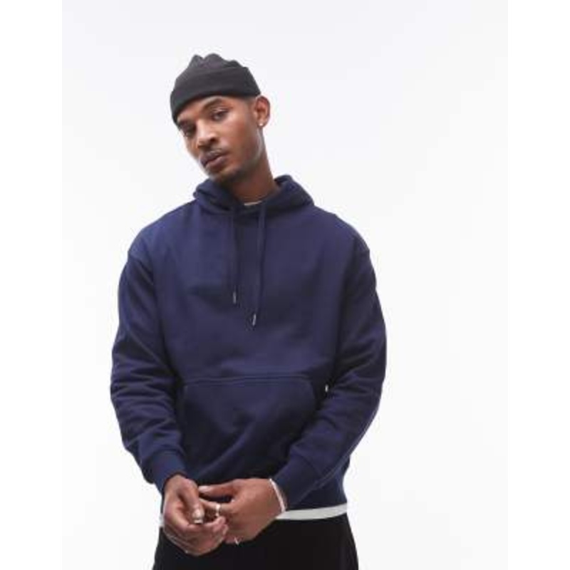 ARKET relaxed terry hoodie in blue
