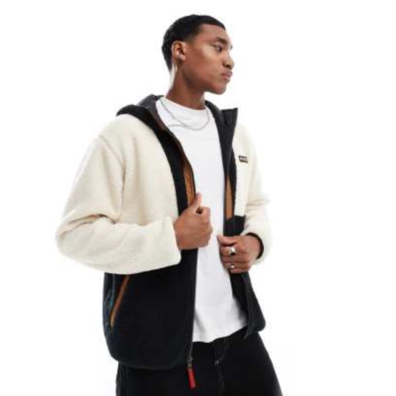 Columbia Backbowl Remastered full zip hoodie in stone and black