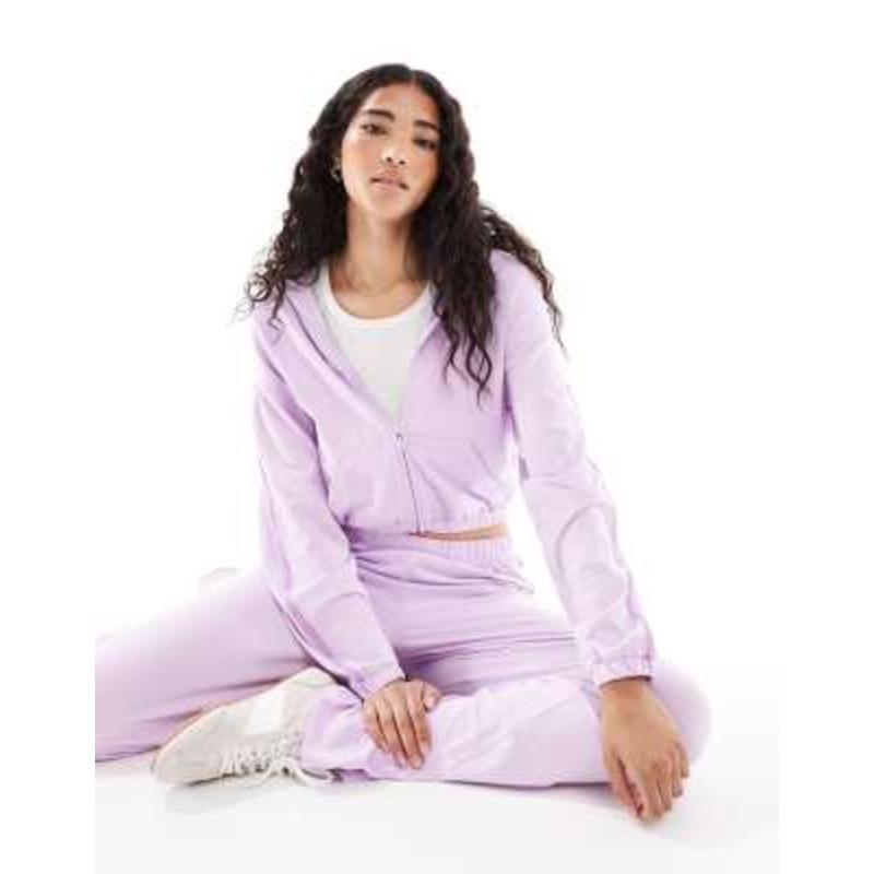 Cotton On departure lounge crop zip up hoodie in pink