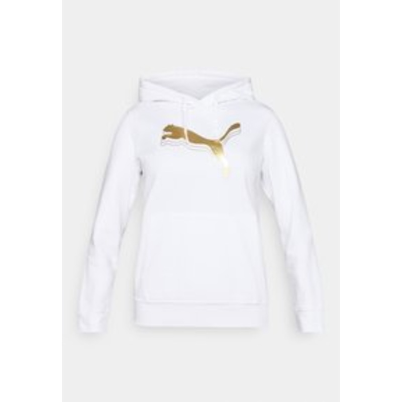 Puma HOODIE – Kapuzenpullover – white/metallic gold-coloured/wei