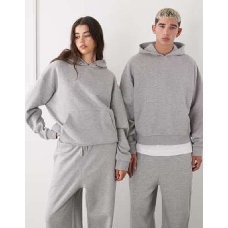 Reclaimed Vintage unisex heavyweight boxy hoodie in gray heather