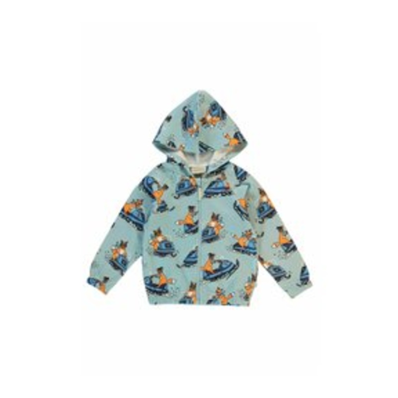 Smfolk HOODIE WITH SNOWMOBILE – Sweatjacke – stratosphere/grn