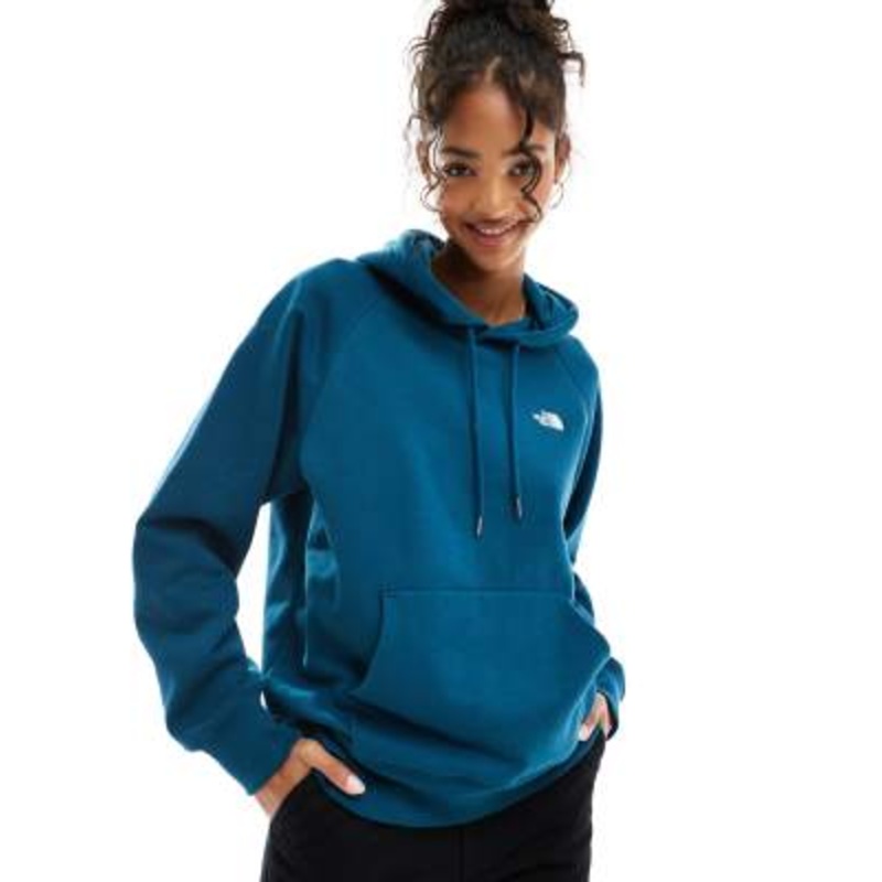 The North Face Evolution pullover fleece hoodie in petrol blue