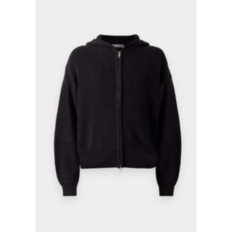 Weekday BOXY HOODIE – Strickjacke – black/schwarz