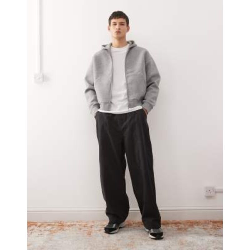 Weekday Simon scuba zip through hoodie and sweatpants in gray melange