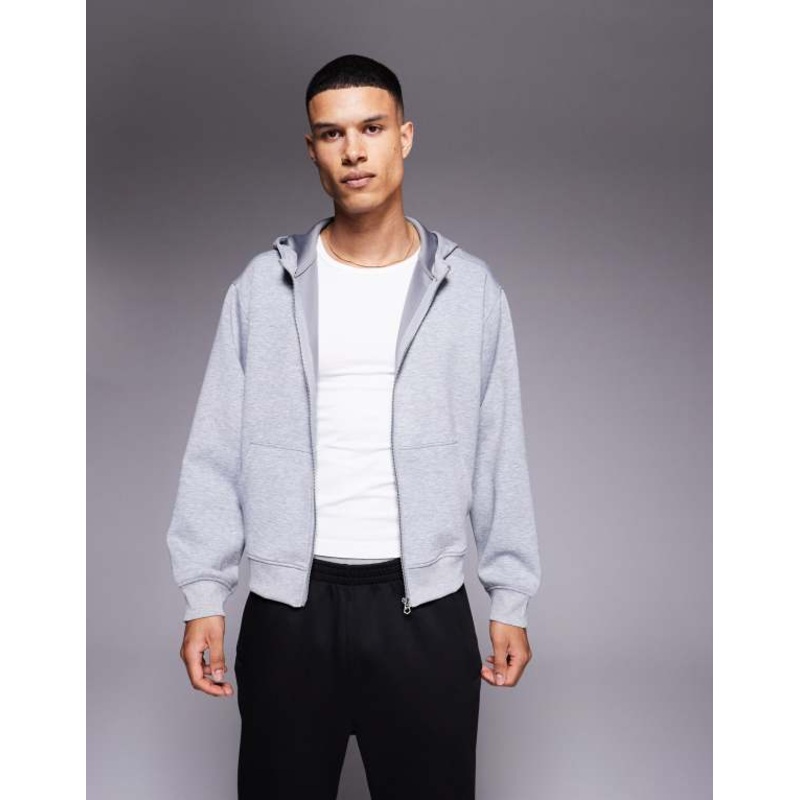 4505 quick dry performance jersey training hoodie in heather gray