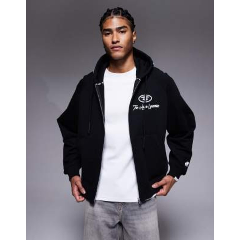 Aape by A Bathing Ape boxy pullover hoodie in black with hood badges