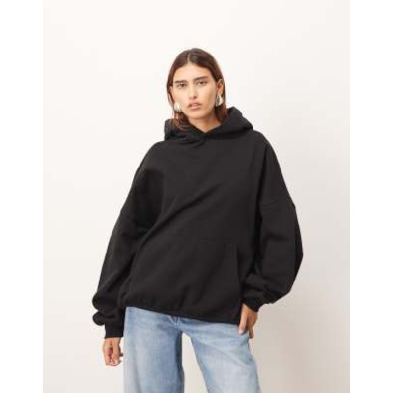ARRANGE oversized premium heavyweight hoodie in black