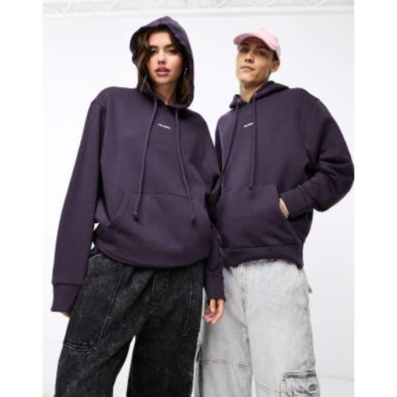 COLLUSION Unisex central logo hoodie in washed purple