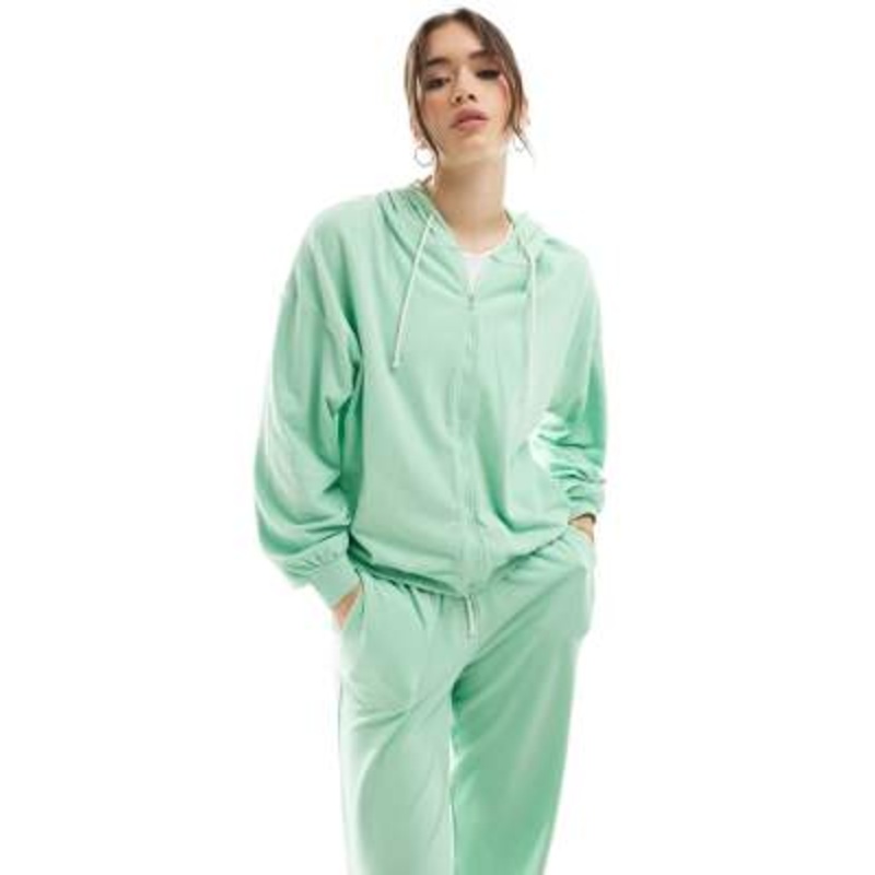 Cotton On lightweight super soft hoodie in spring green heather – part of a set