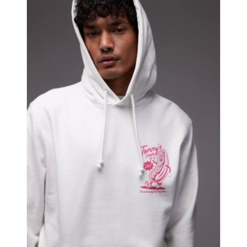 Tommy Jeans hotdog graphic hoodie in white