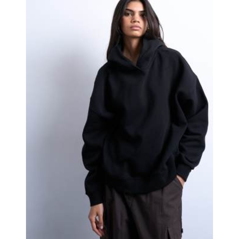 Topshop ultimate hoodie in black