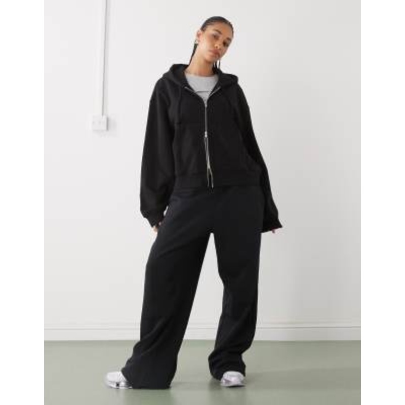 Weekday Essence zip hoodie in black