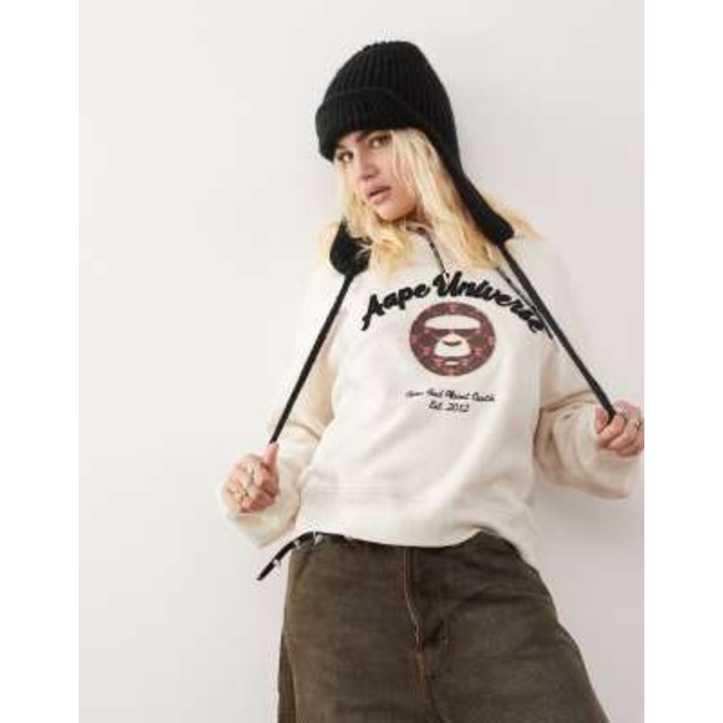 Aape By A Bathing Ape logo hoodie in ivory