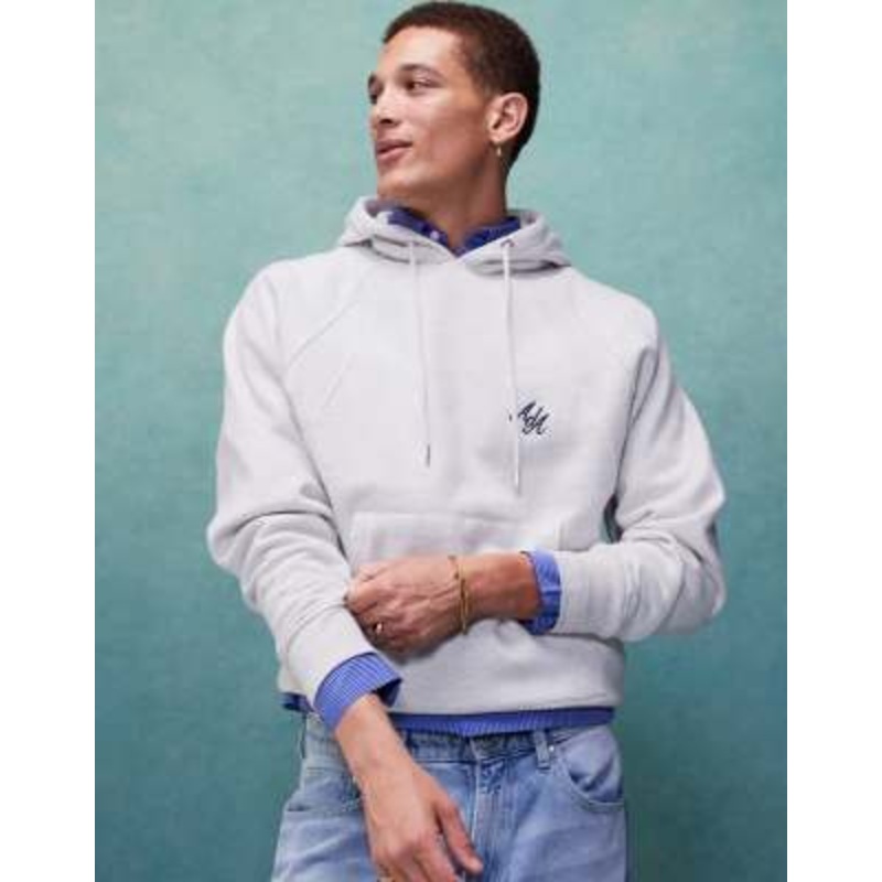 Alma de Ace hoodie with logo embroidery in gray heather