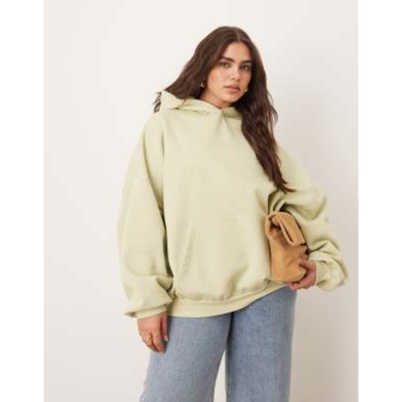 ARRANGE Curve oversized premium heavyweight hoodie in pistachio