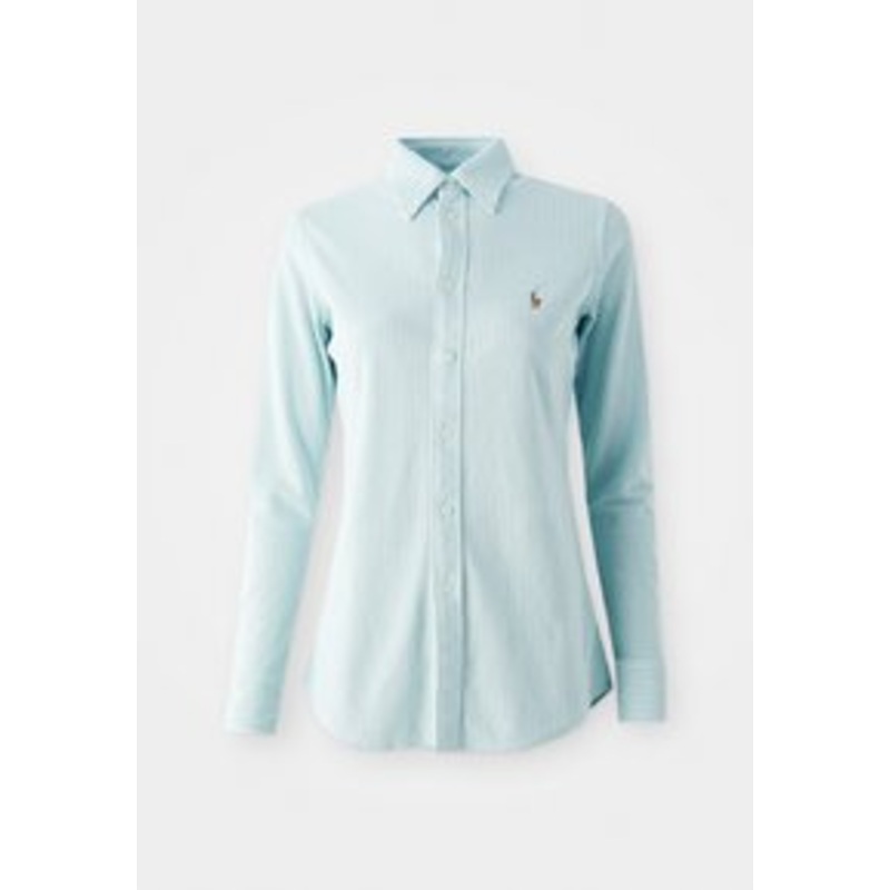 Polo Ralph Lauren LONG SLEEVE BUTTON FRONT  – Hemdbluse – haven green/white/grn