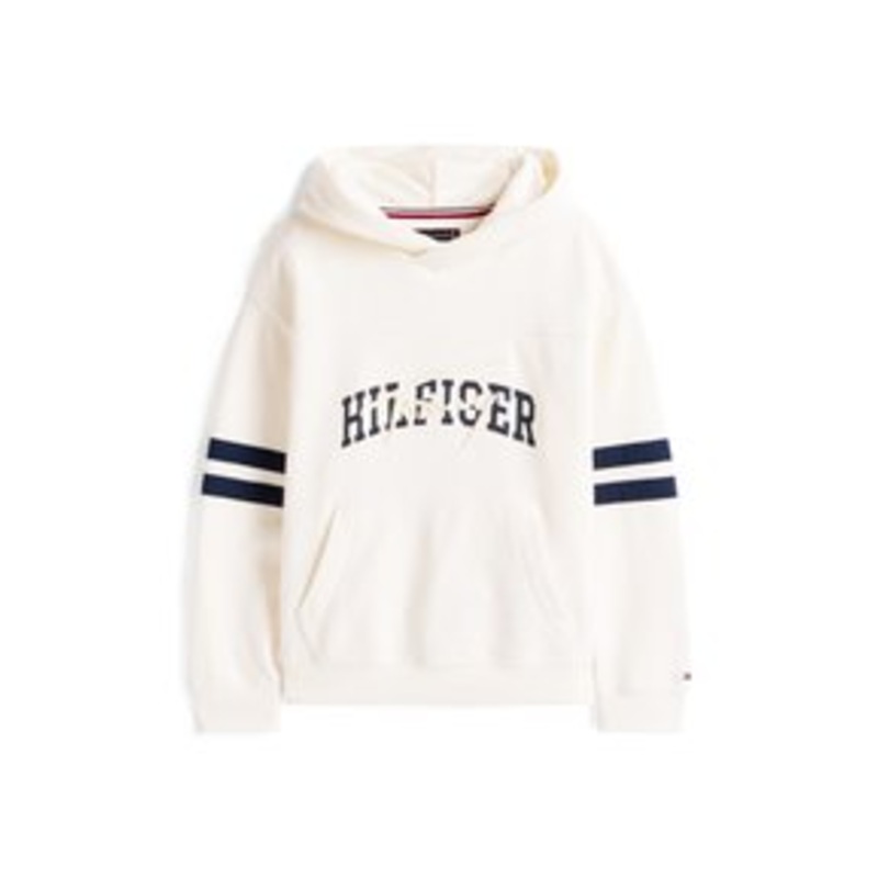 Tommy Hilfiger MIXED GRAPHIC HOODIE UNISEX – Kapuzenpullover – ivory silk/offwhite