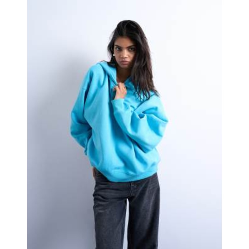 Topshop ultimate hoodie in light blue