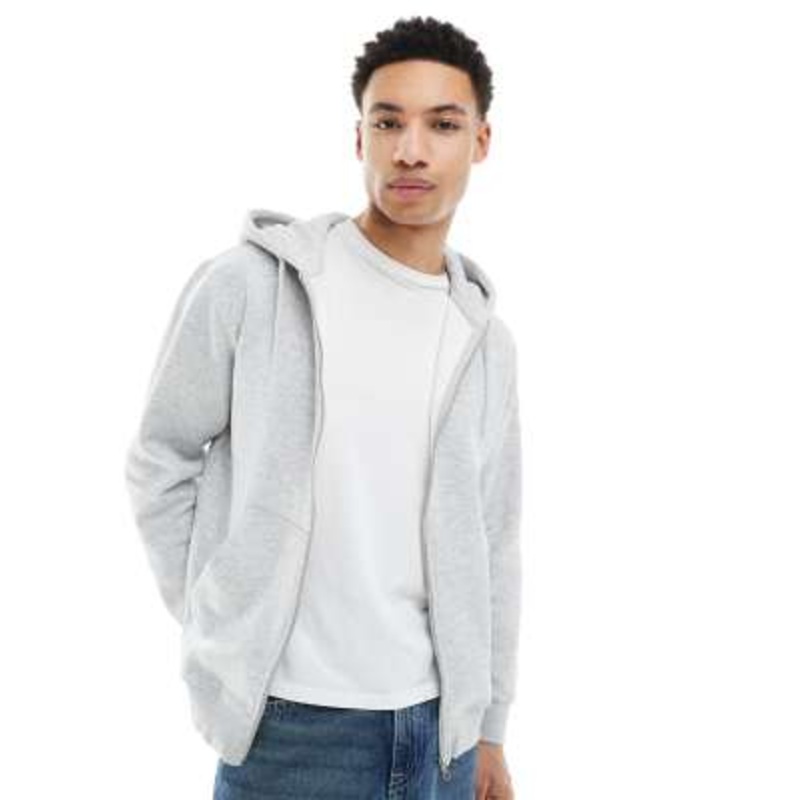 Weekday Standard Zip Hoodie in gray