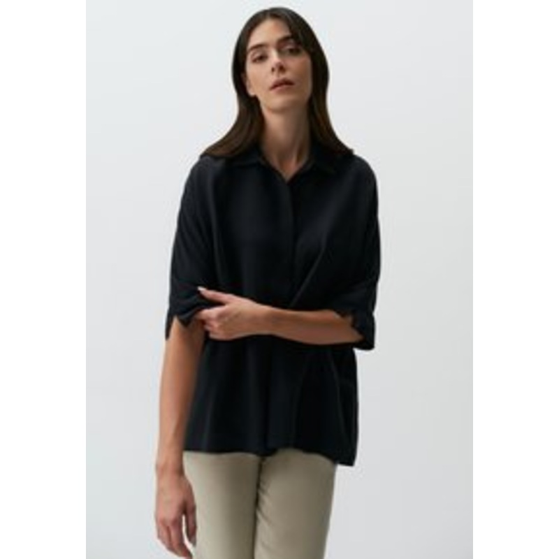 Jimmy Key LOOSE FIT THREE QUARTER SLEEVED SLIT – Hemdbluse – black/schwarz