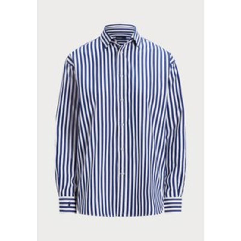 Polo Ralph Lauren RELAXED FIT STRIPED COTTON SHIRT – Hemdbluse – fall royal/white/rot