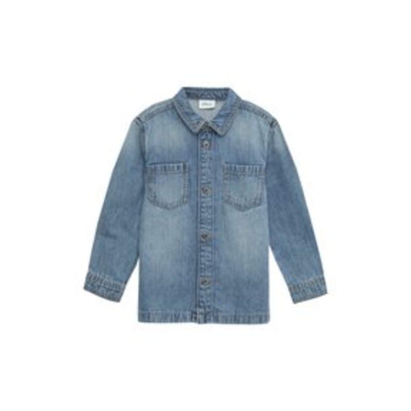 s.Oliver IM USED-LOOK – Hemd – blau/stone-blue denim