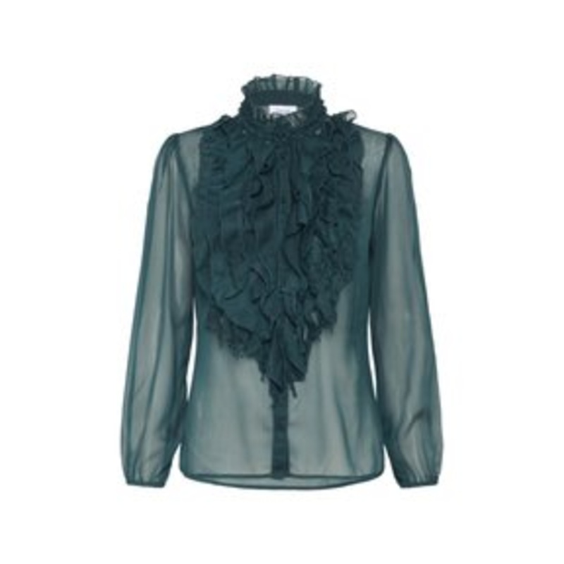 Saint Tropez LILJA CRINKLE LS  – Hemdbluse – june bug/dunkelgrn