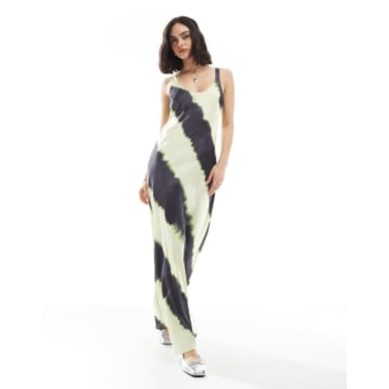 JJXX satin dress in yellow print