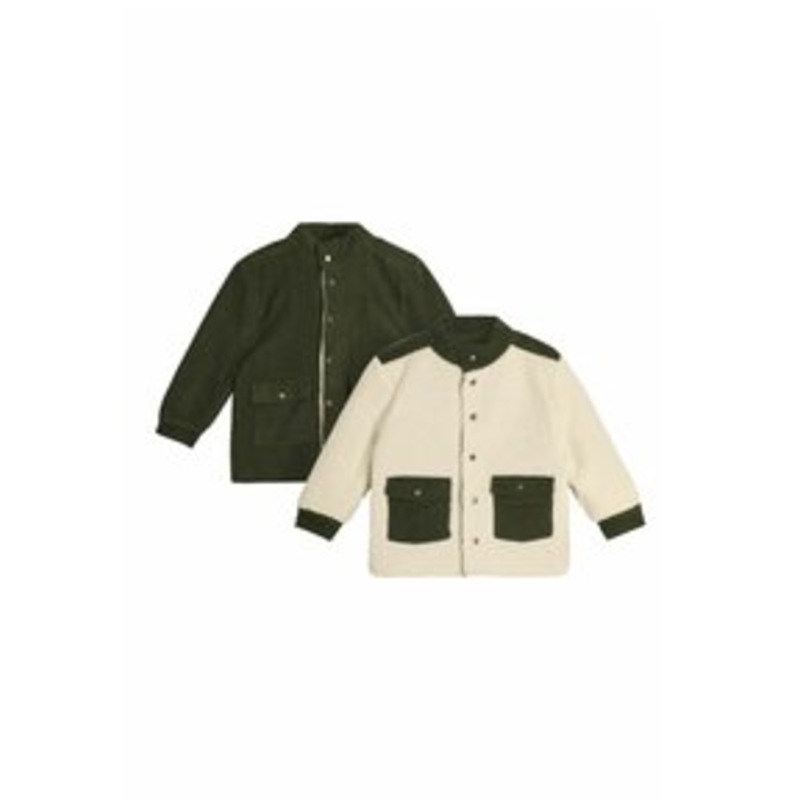 JoJo Maman Bb REVERSIBLE BORG – REGULAR FIT – Fleecejacke – khaki green/grn