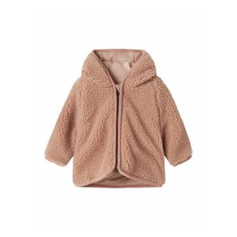 Lil’ Atelier Fleecejacke – misty rose/koralle