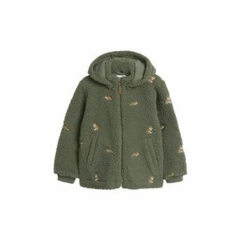 Newbie PILE WITH FOX PATTERN – Fleecejacke – dark green/dunkelgrn