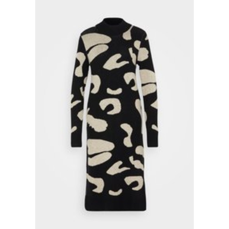 VILA VIRIL CREW NECK MIDI DRESS – Strickkleid – black/schwarz