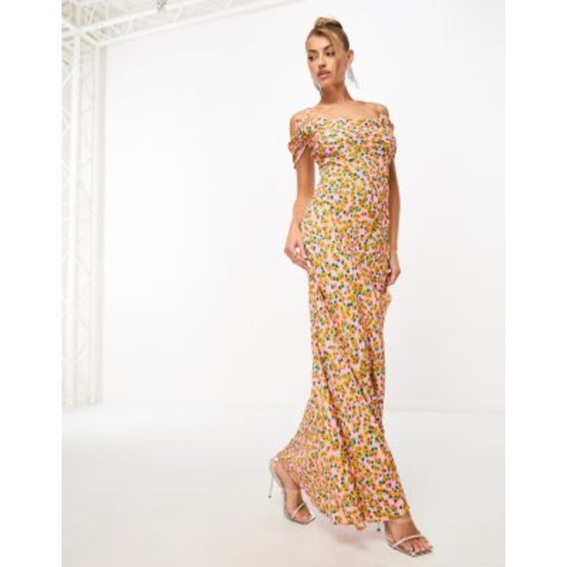 AFRM Vera ditsy print maxi dress in pink