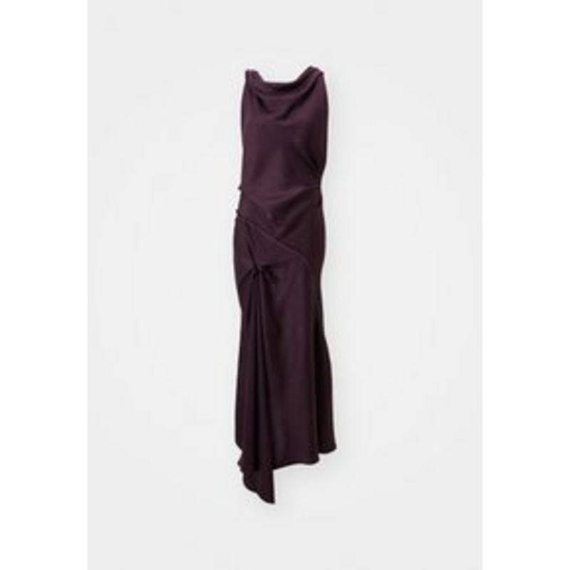 Victoria Beckham ASYMMETRIC DRAPED MIDI DRESS – Ballkleid – fig/bordeaux