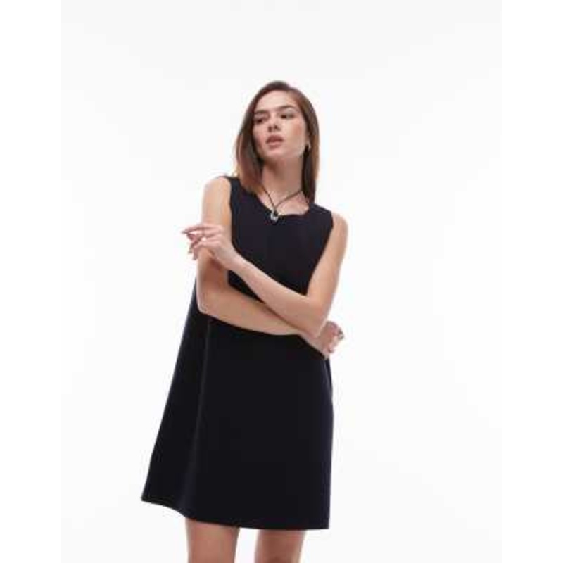 ARKET open knit mini dress in navy