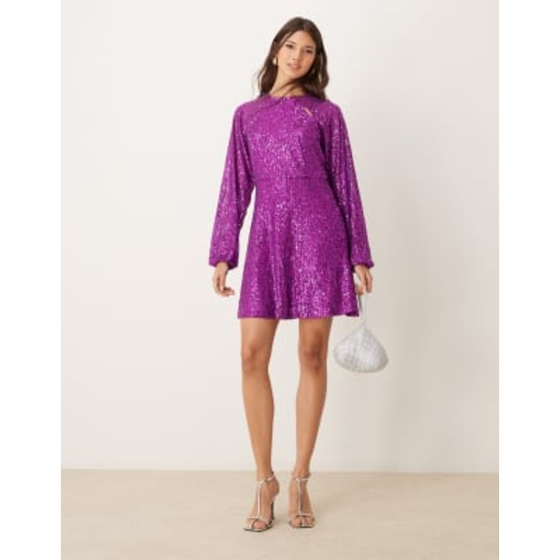 YAS sequin mini dress in purple