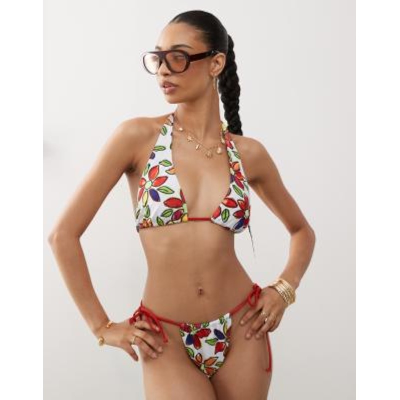 Reclaimed Vintage bikini set in sketchy floral print