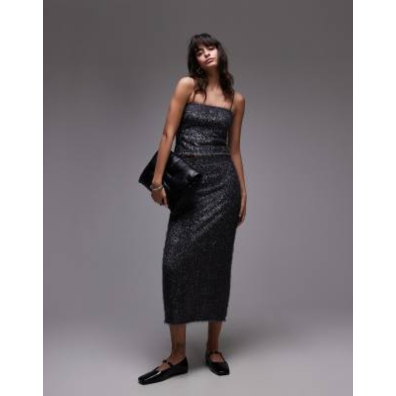 Topshop tinsel set in gunmetal