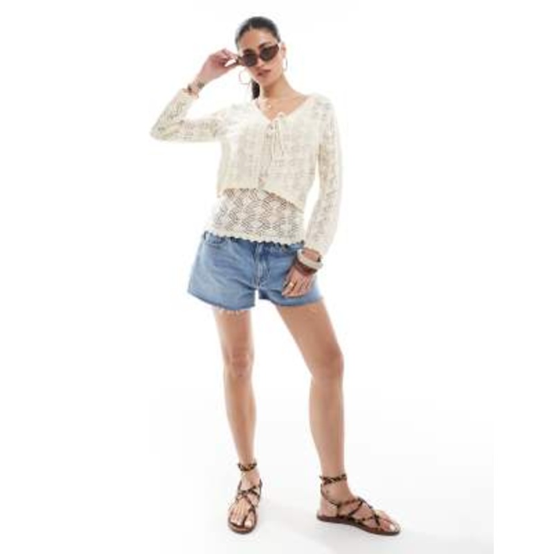 Vero Moda crochet set in cream