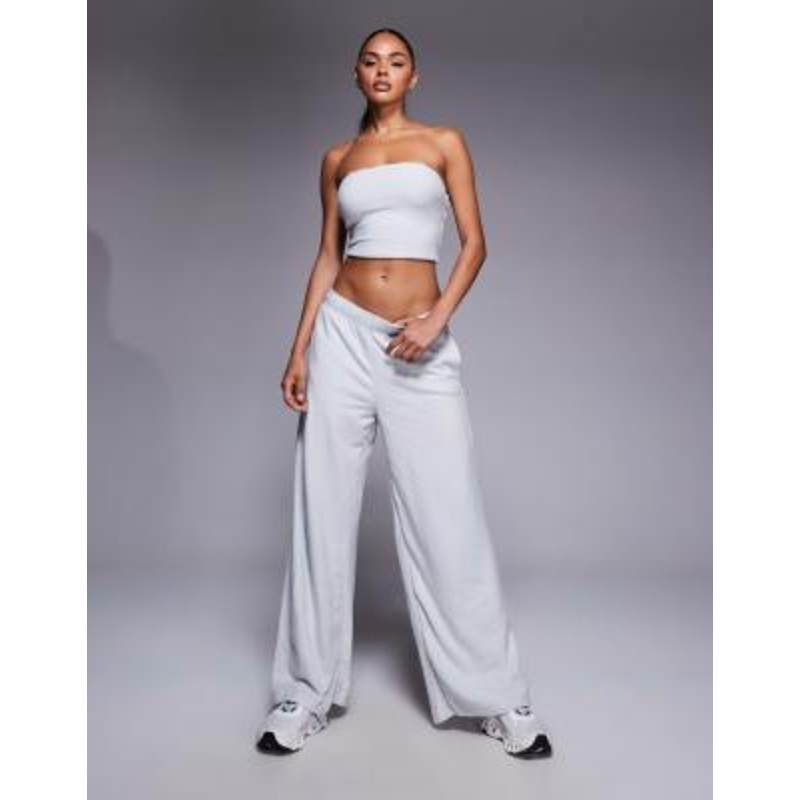 Bo+Tee brushed jersey set in fog gray