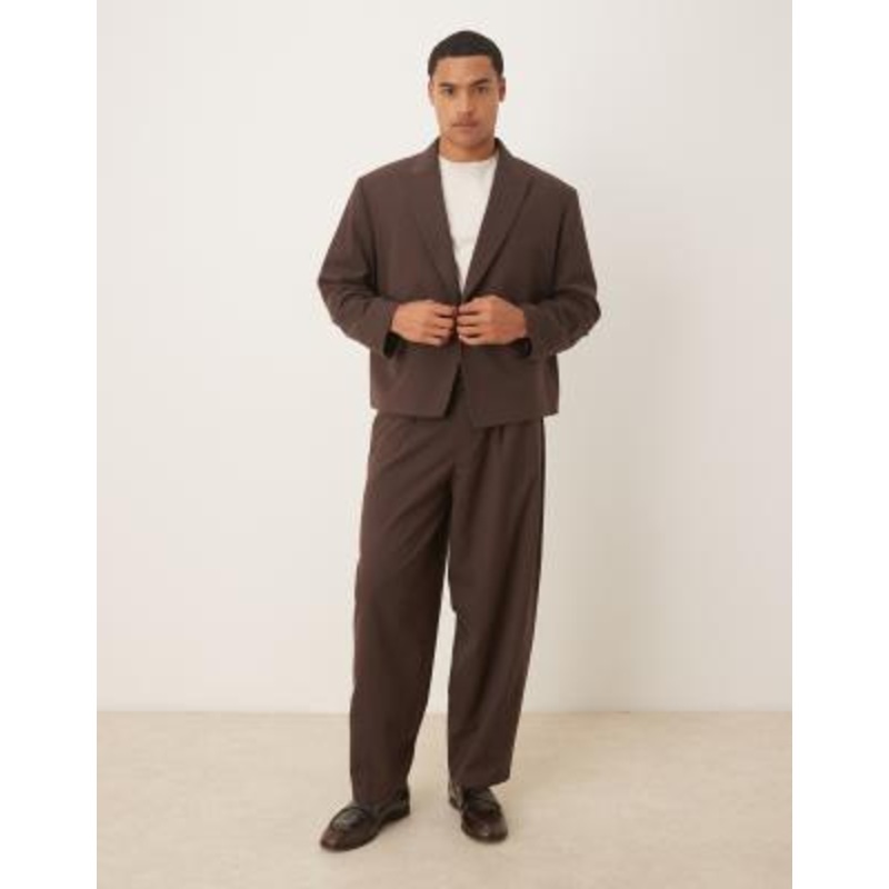 DESIGN barrel in brown flannel