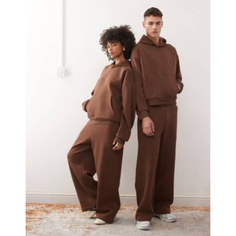 Reclaimed Vintage unisex heavyweight set in chocolate brown