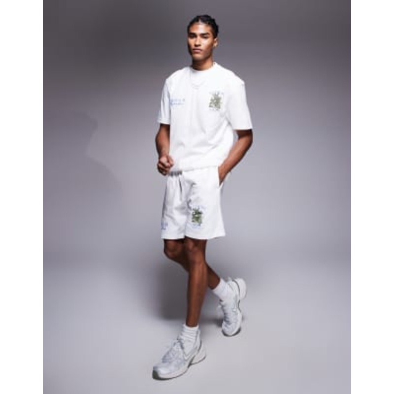 River Island Hiragana oversized set in white