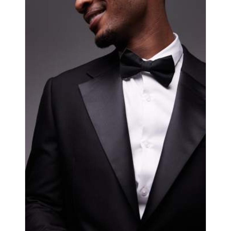 Topman slim tux suit in black