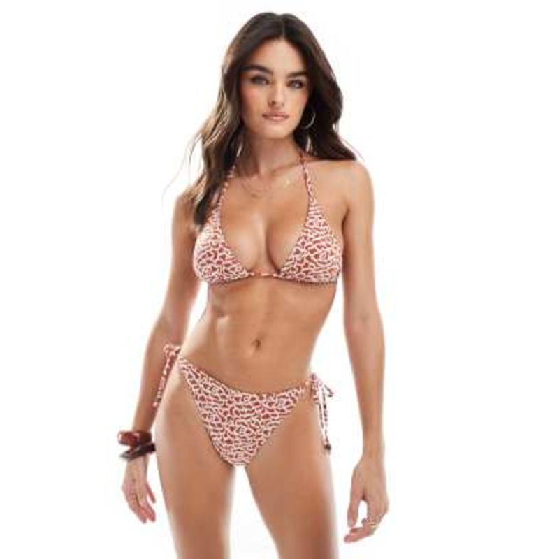 Vero Moda textured applique bikini set in red