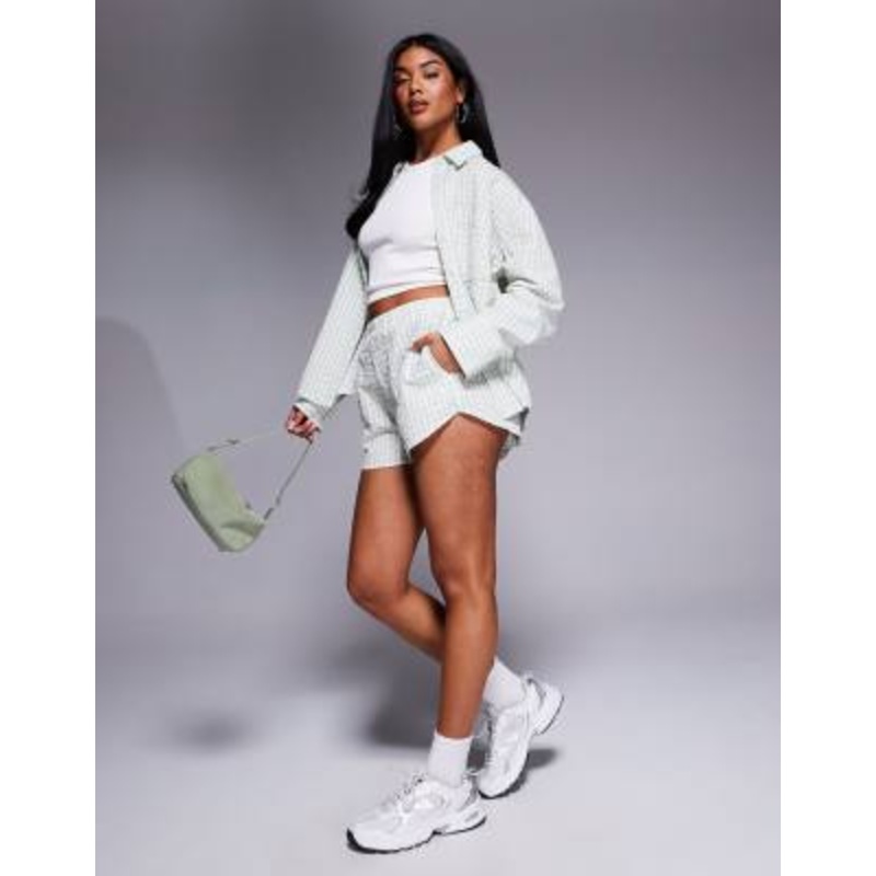 Weekend Collective gingham set in pastel green